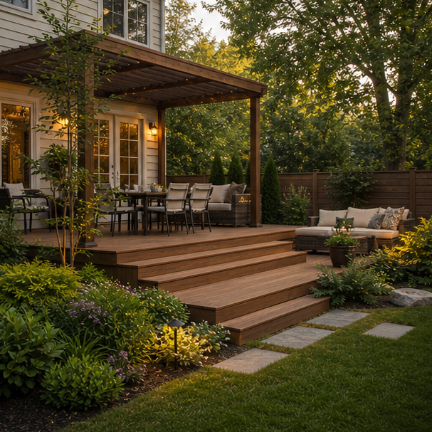 Deck Landscaping Ideas with second view