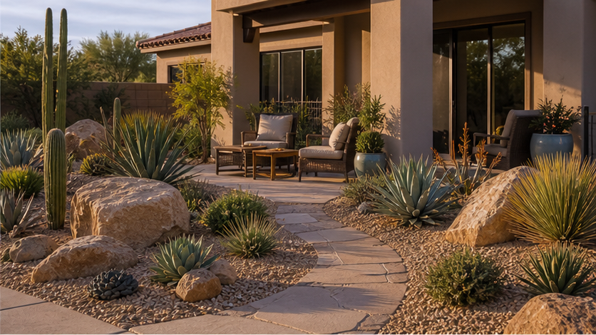 Desert Landscaping Ideas with layout idea