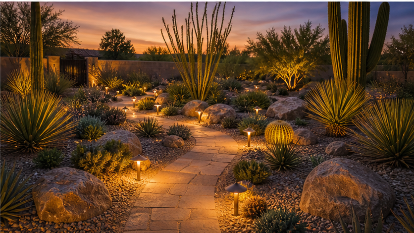 Desert Landscaping Ideas with lighting idea
