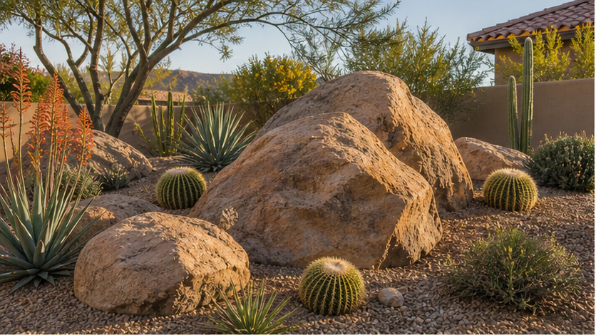 Desert Landscaping Ideas with boulders