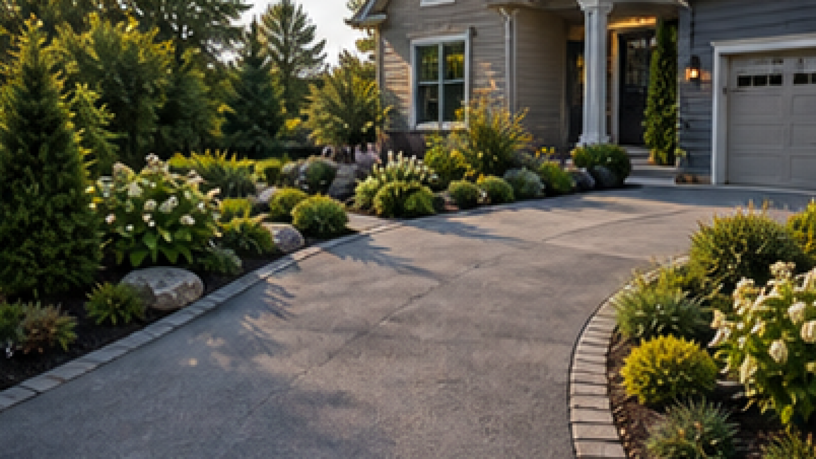 Driveway Border Landscaping Ideas layout idea
