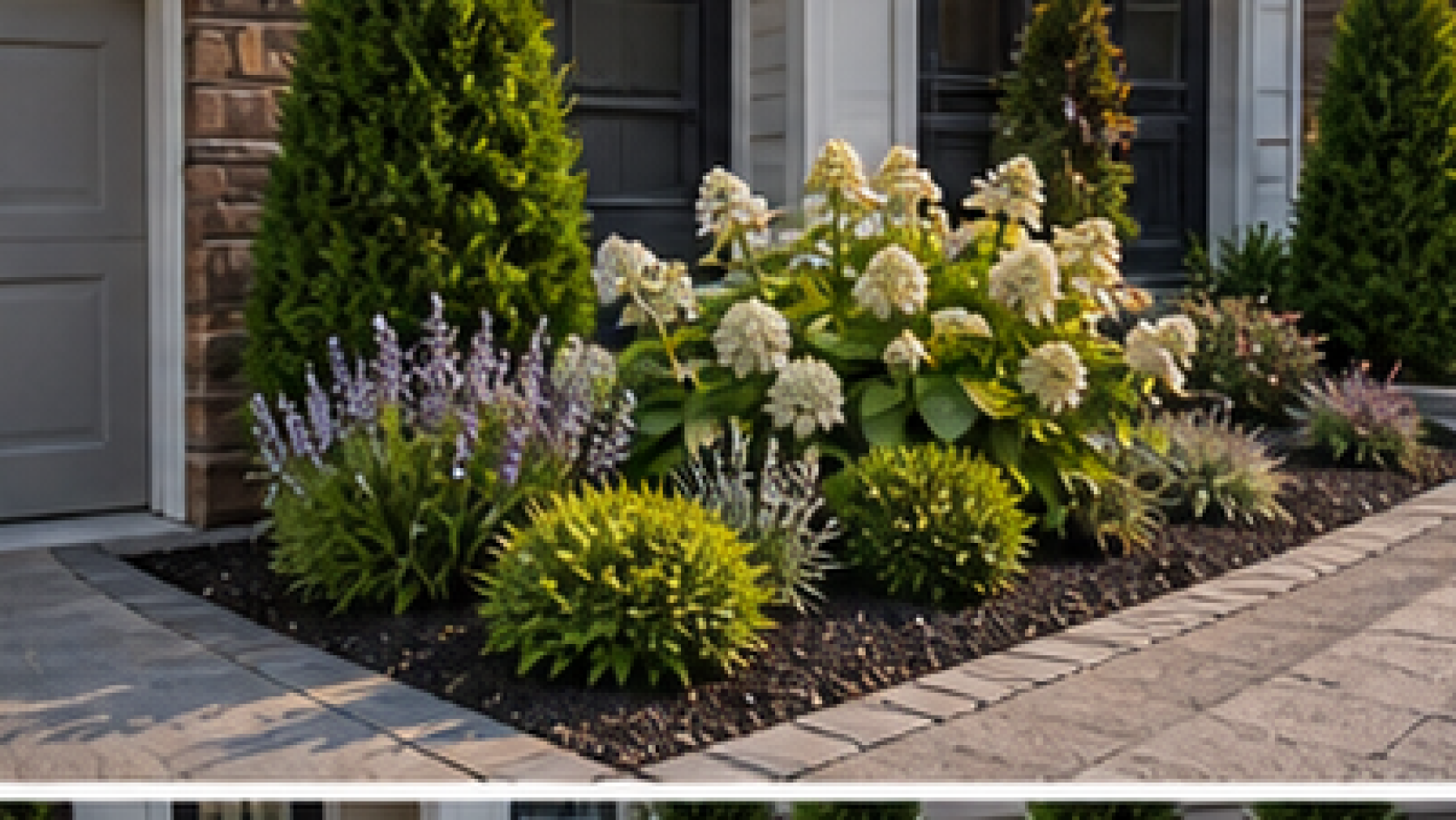 Driveway Border Landscaping Ideas with entry planting accents