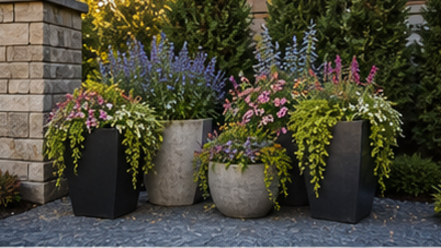 Driveway Entrance Landscaping Ideas with entry planting accents