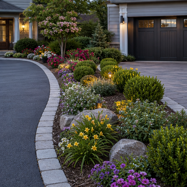 Driveway Flower Bed Ideas layout idea