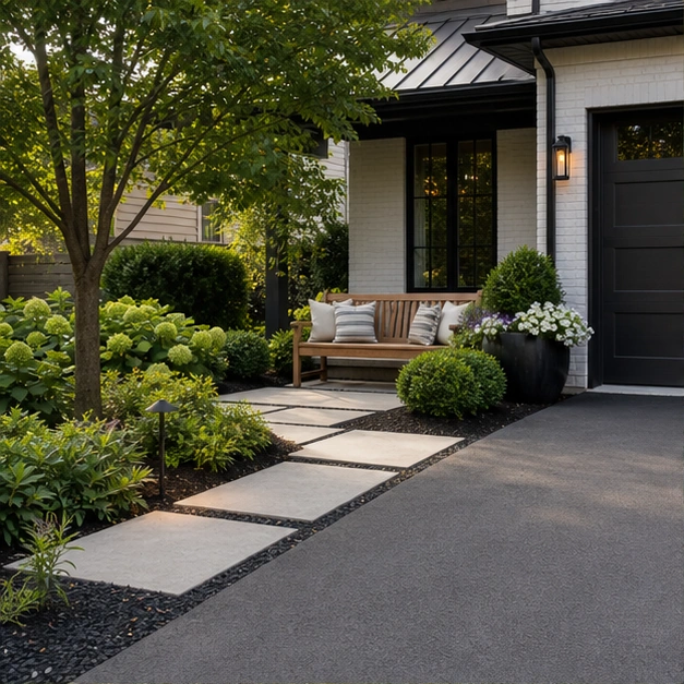 Driveway Ideas with seating zone