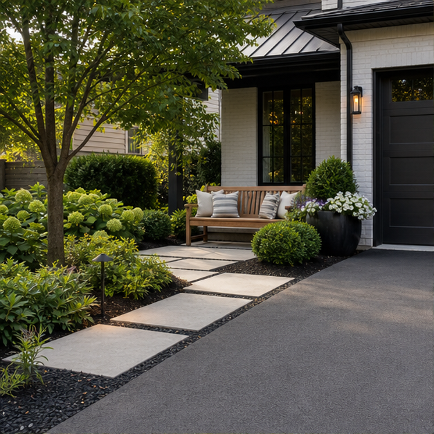 Driveway Ideas with seating zone