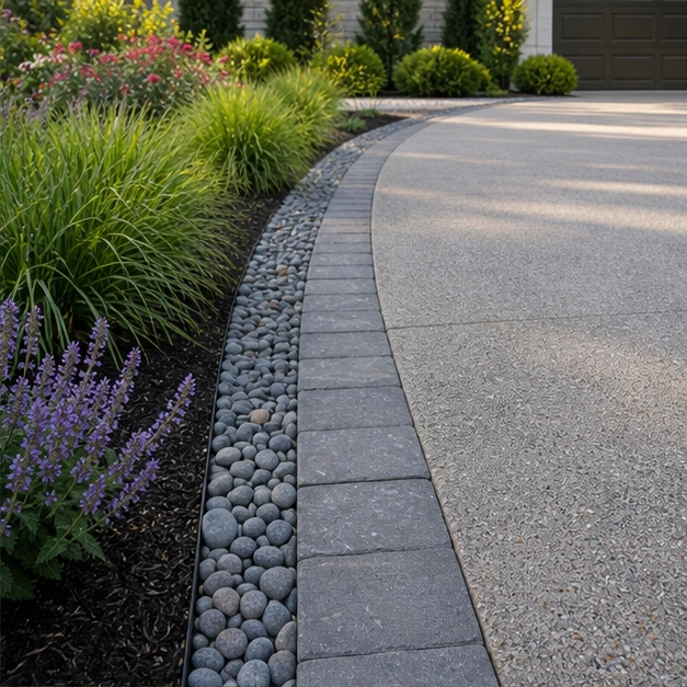 Driveway Ideas with stone texture