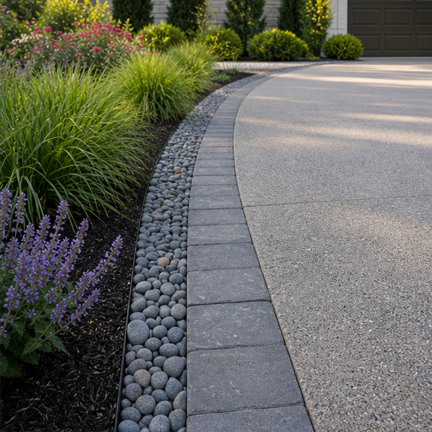 Driveway Ideas with stone texture