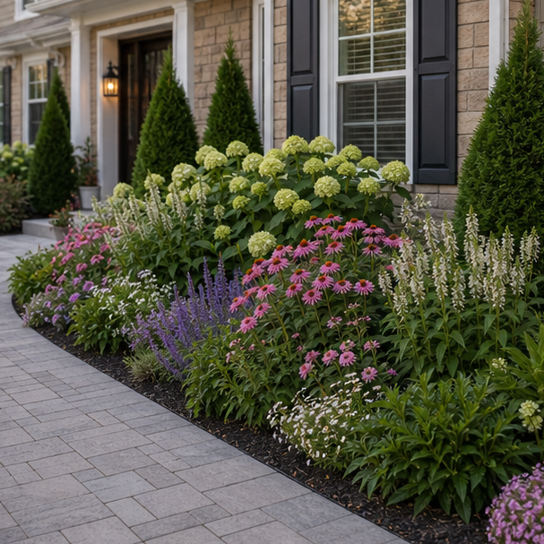 Flower Bed Around House Ideas in a real setting