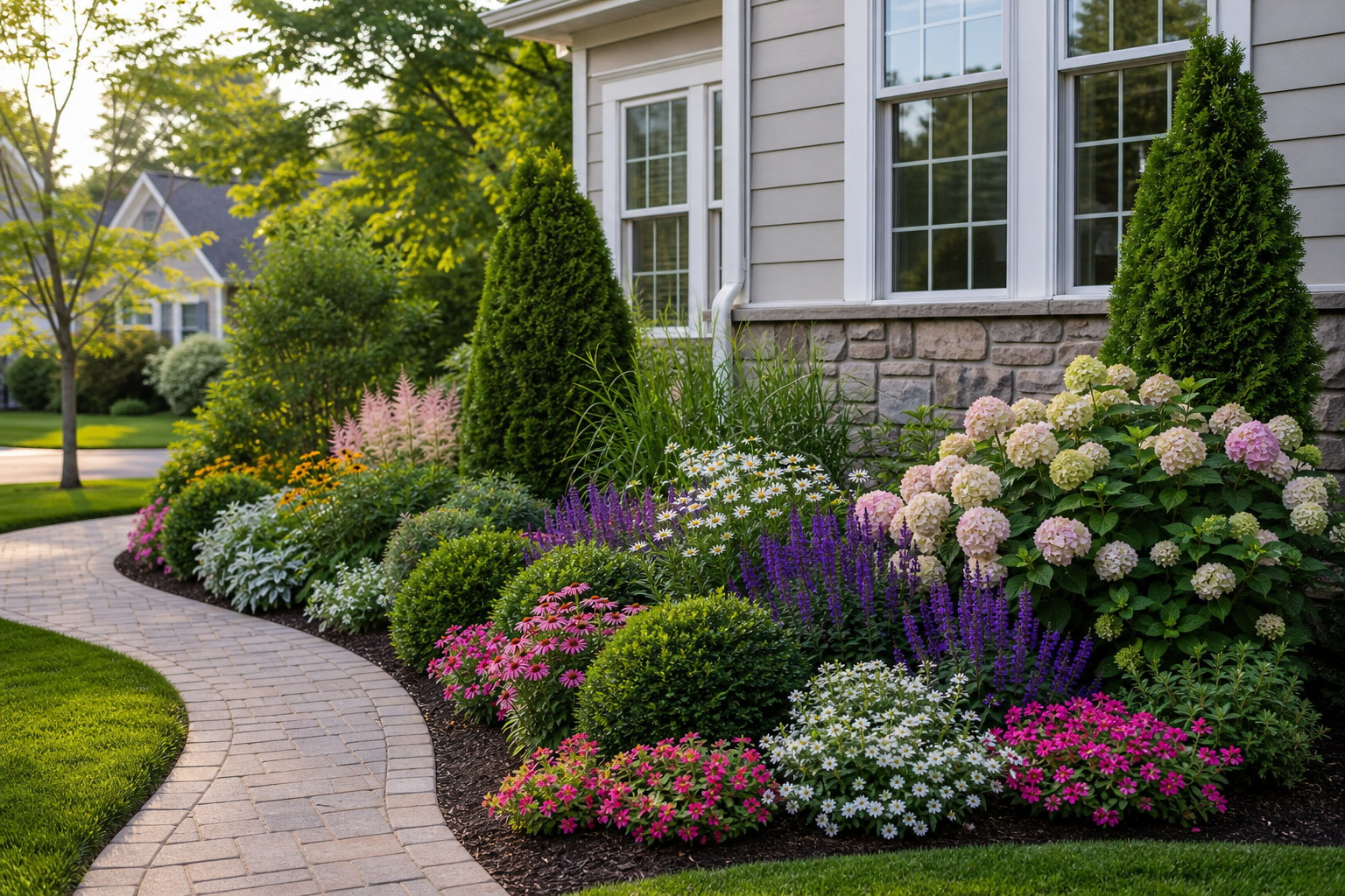 Flower Bed Around House Ideas overview