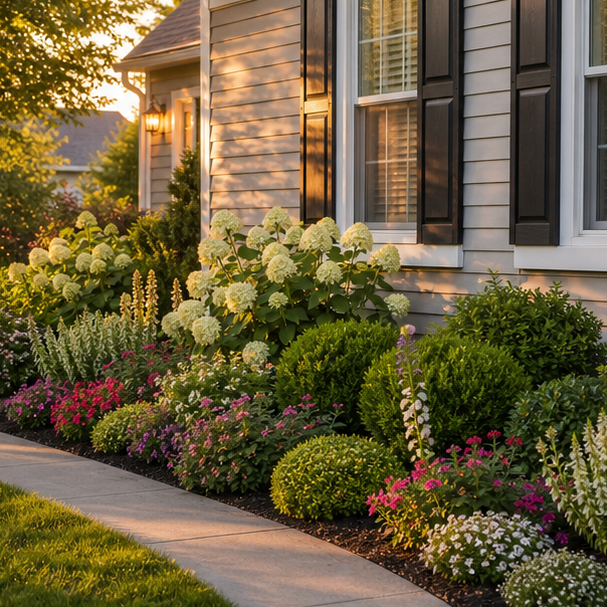 Flower Bed Around House Ideas lighting idea