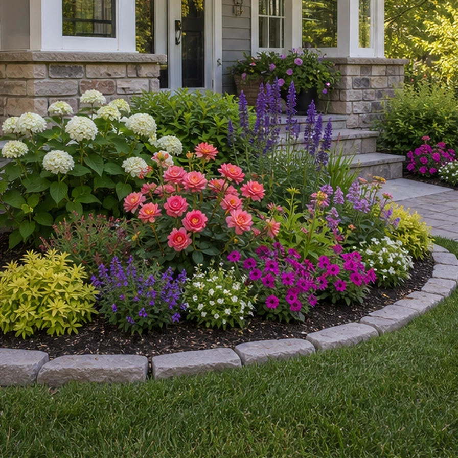 Flower Garden Ideas planting and material detail
