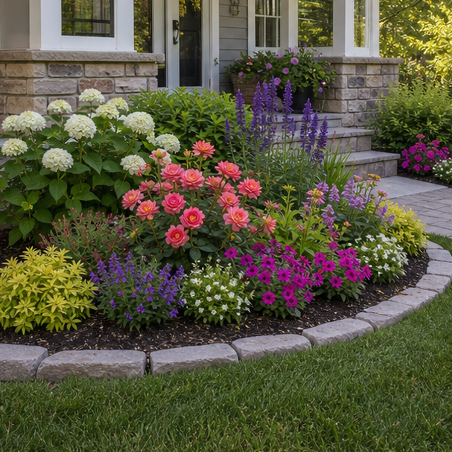 Flower Garden Ideas planting and material detail