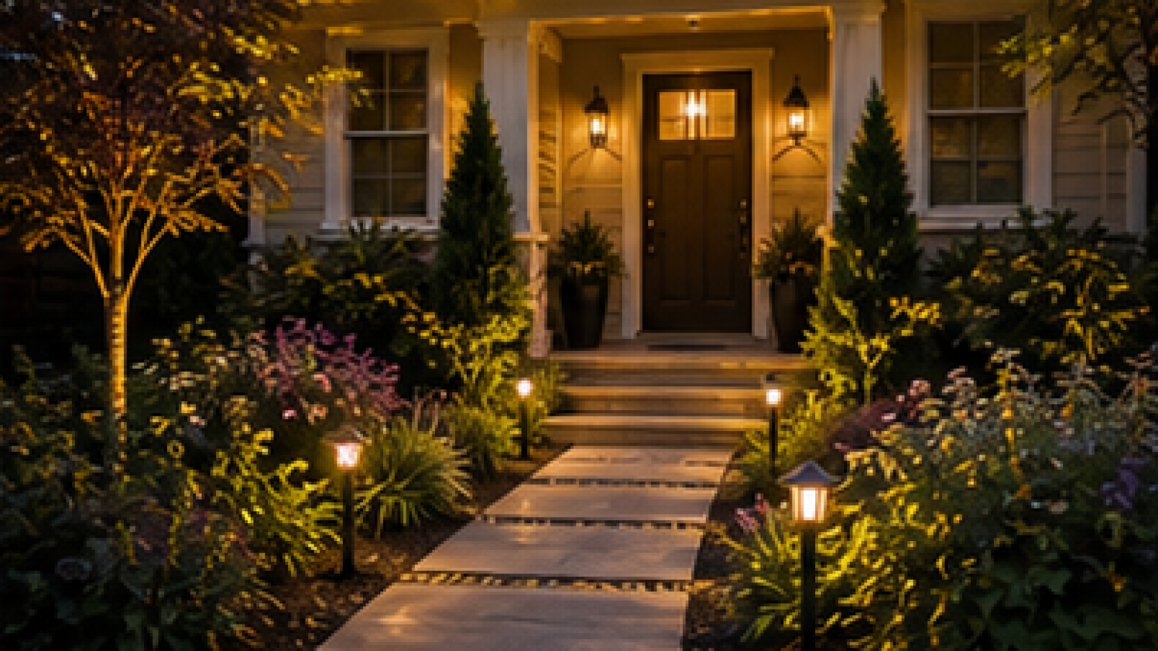 Front Porch Landscaping Ideas lighting idea