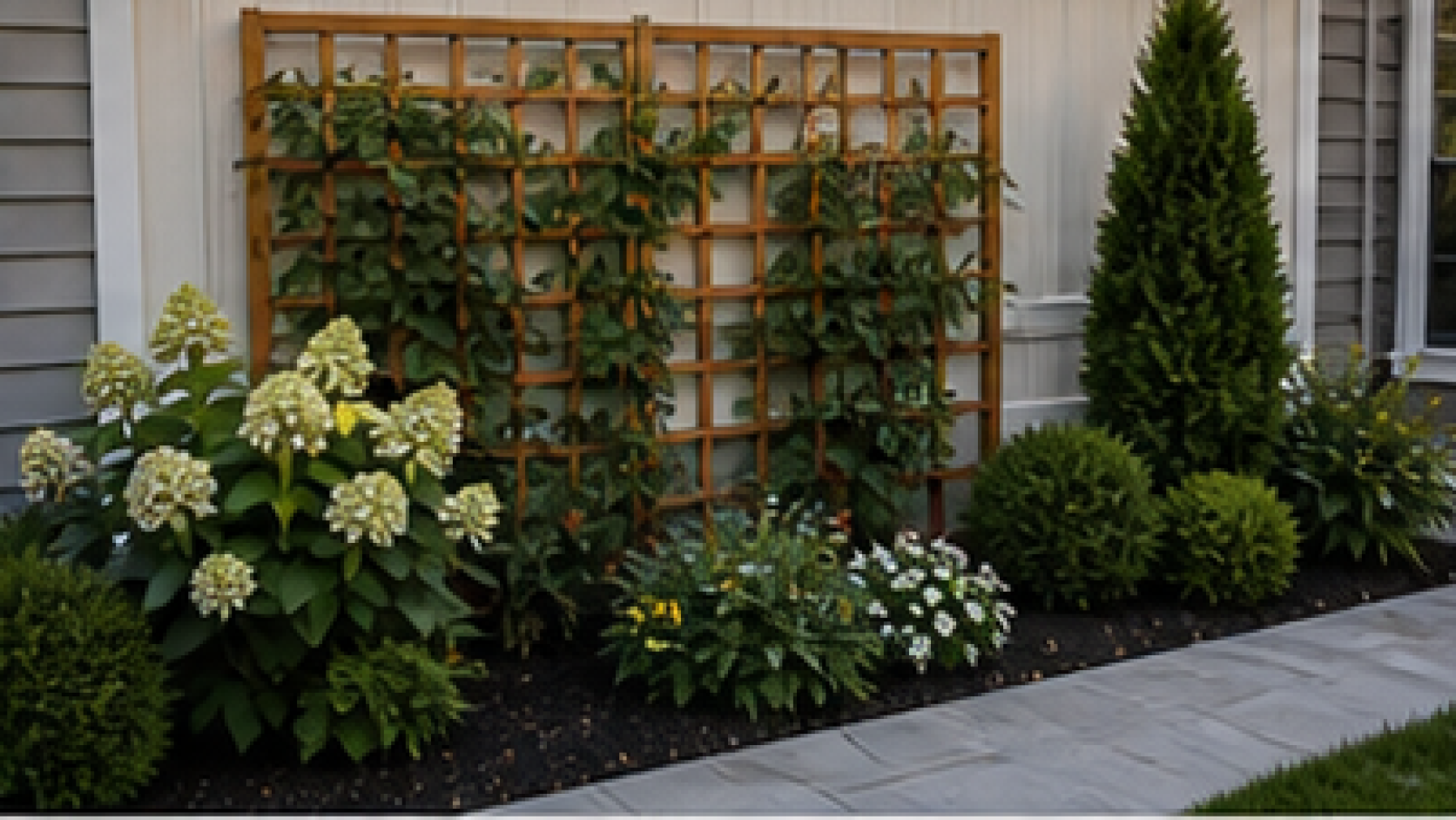 Front Porch Landscaping Ideas with trellis accent