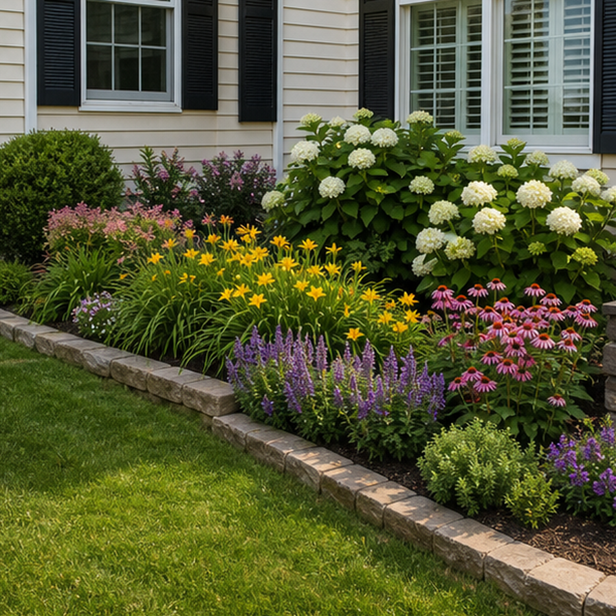 Front Yard Flower Bed Ideas in a real setting