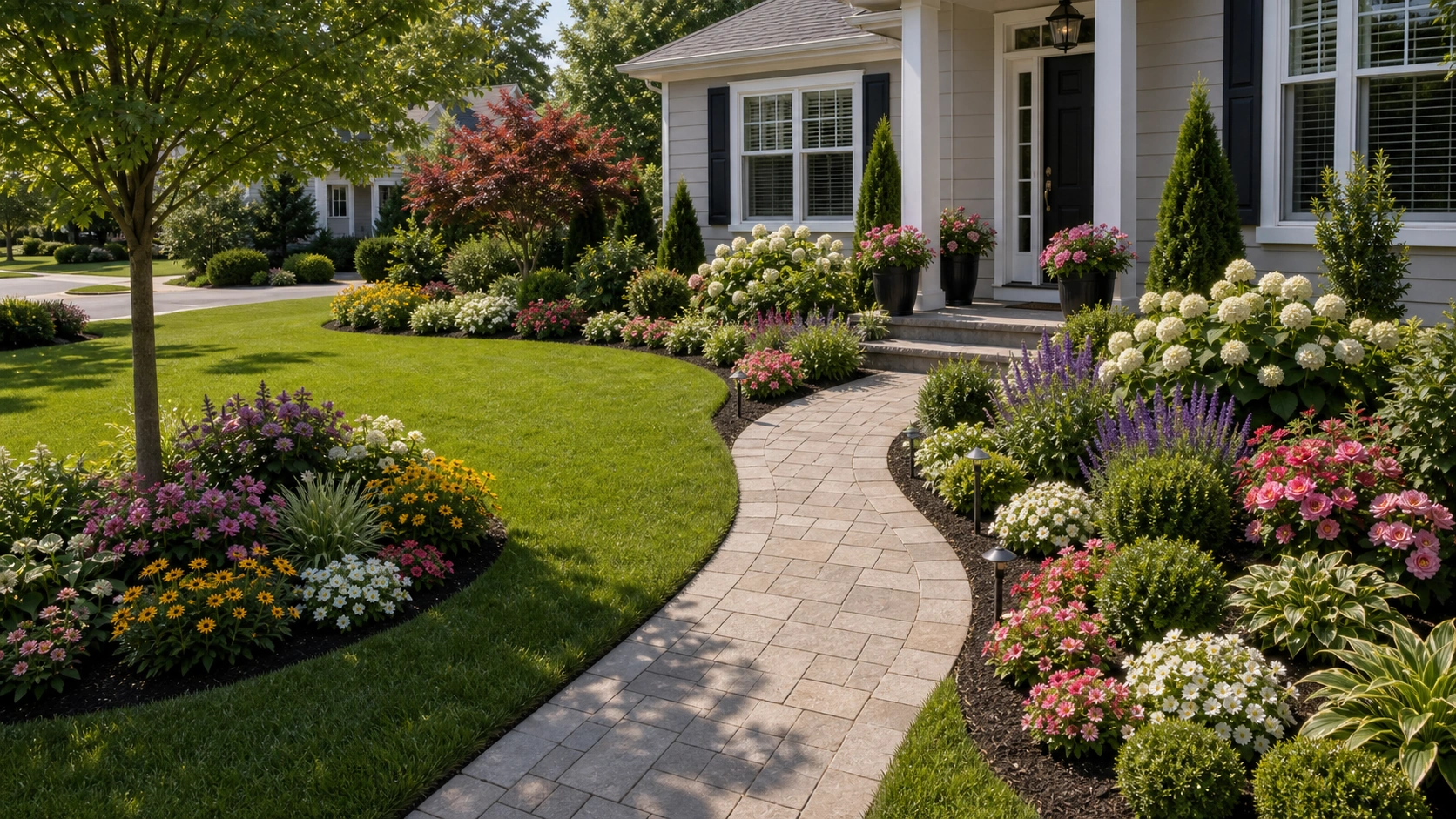 Front Yard Flower Bed Ideas layout idea
