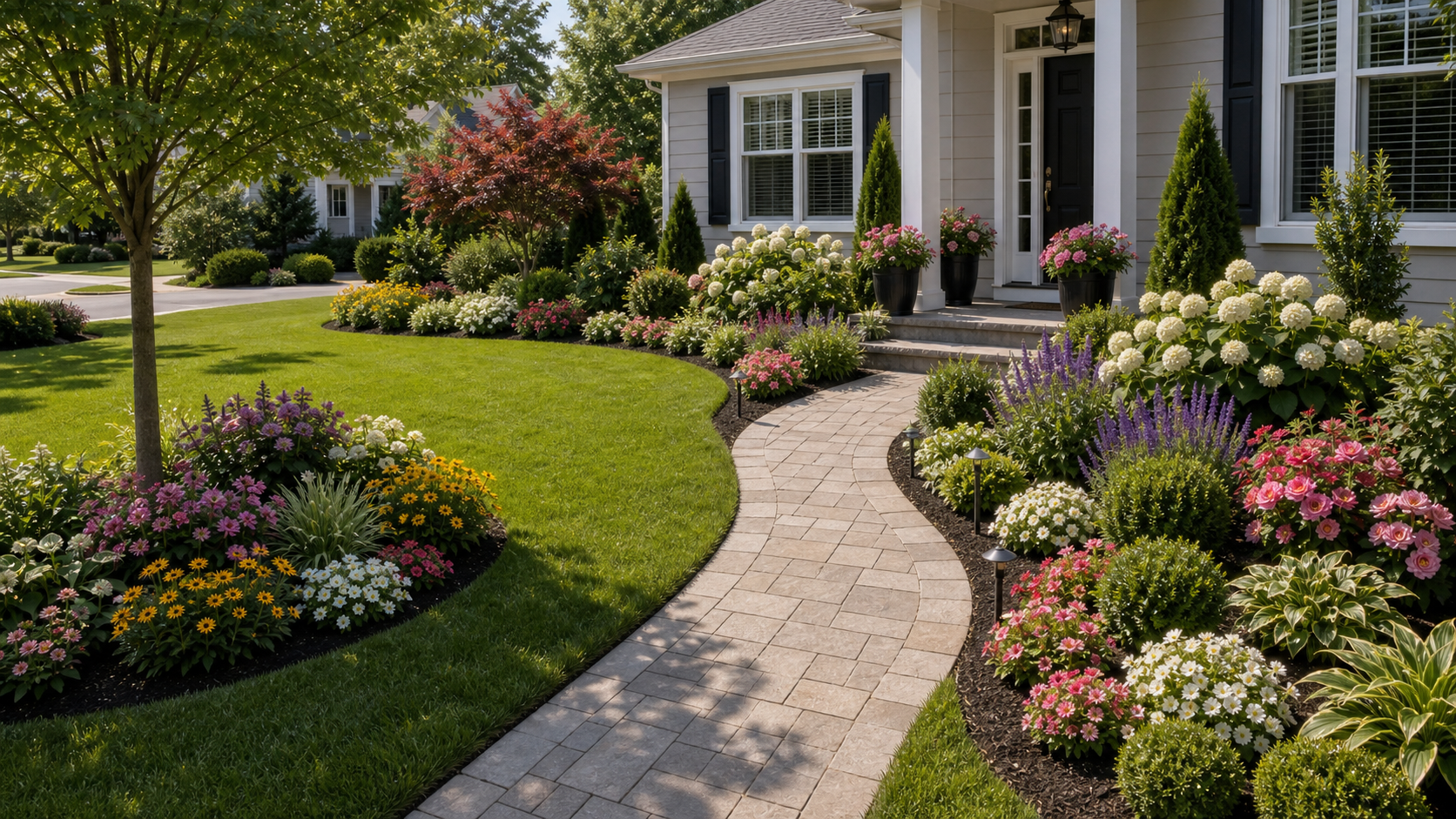 Front Yard Flower Bed Ideas layout idea