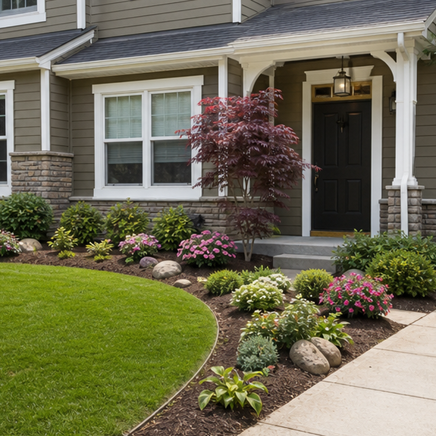 Front Yard Landscaping Ideas in a real setting
