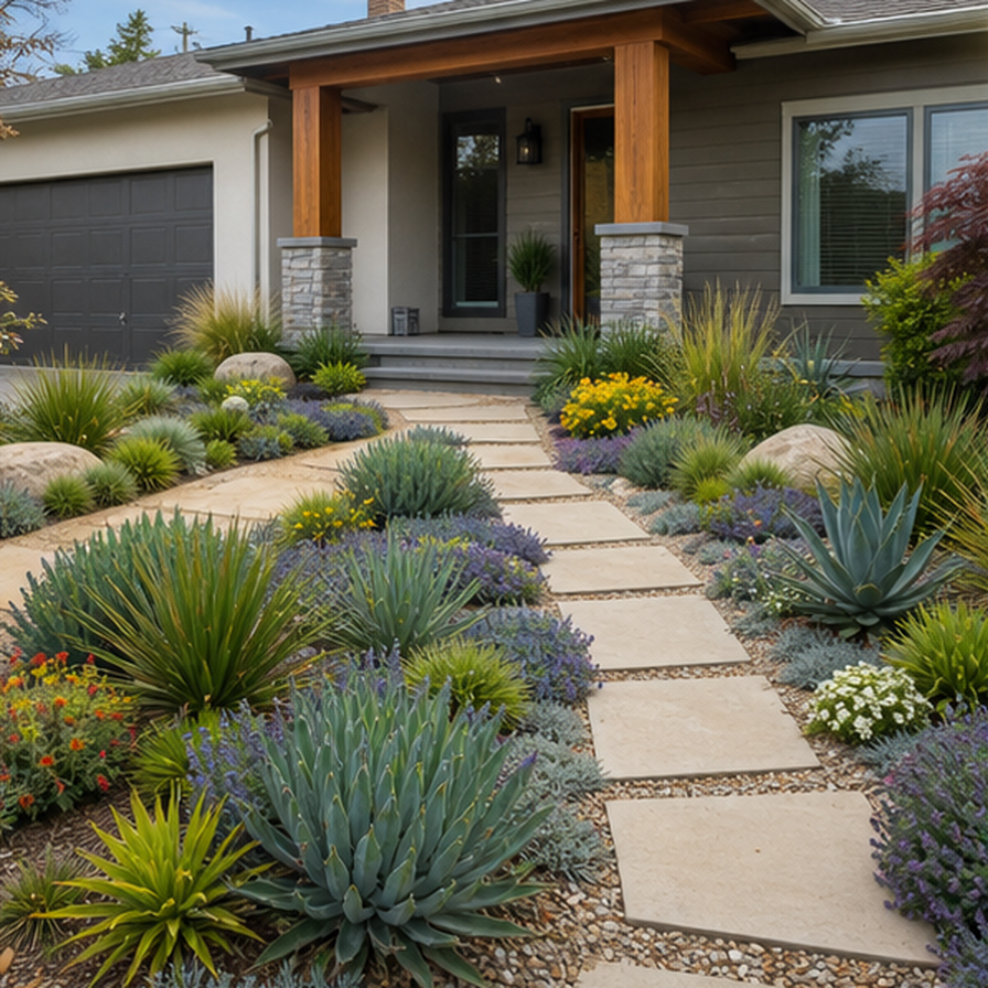 Front Yard Landscaping Ideas planting and material detail