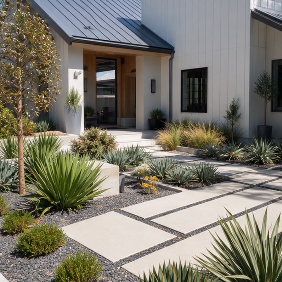 Front Yard Landscaping Ideas planting and material detail