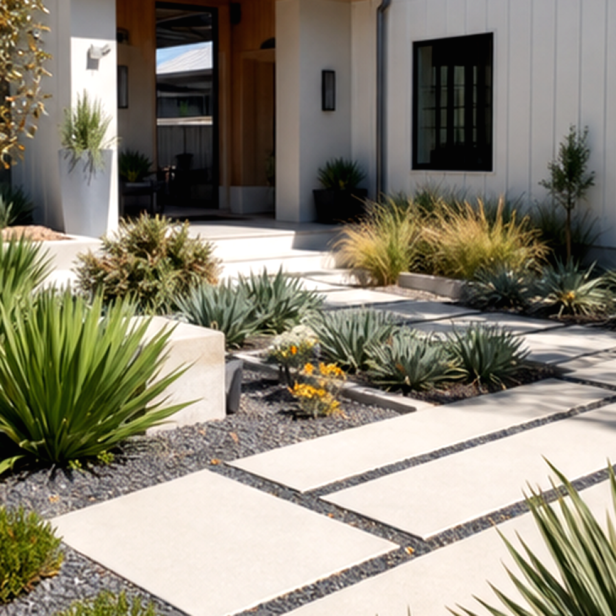Front Yard Landscaping Ideas materials and planting