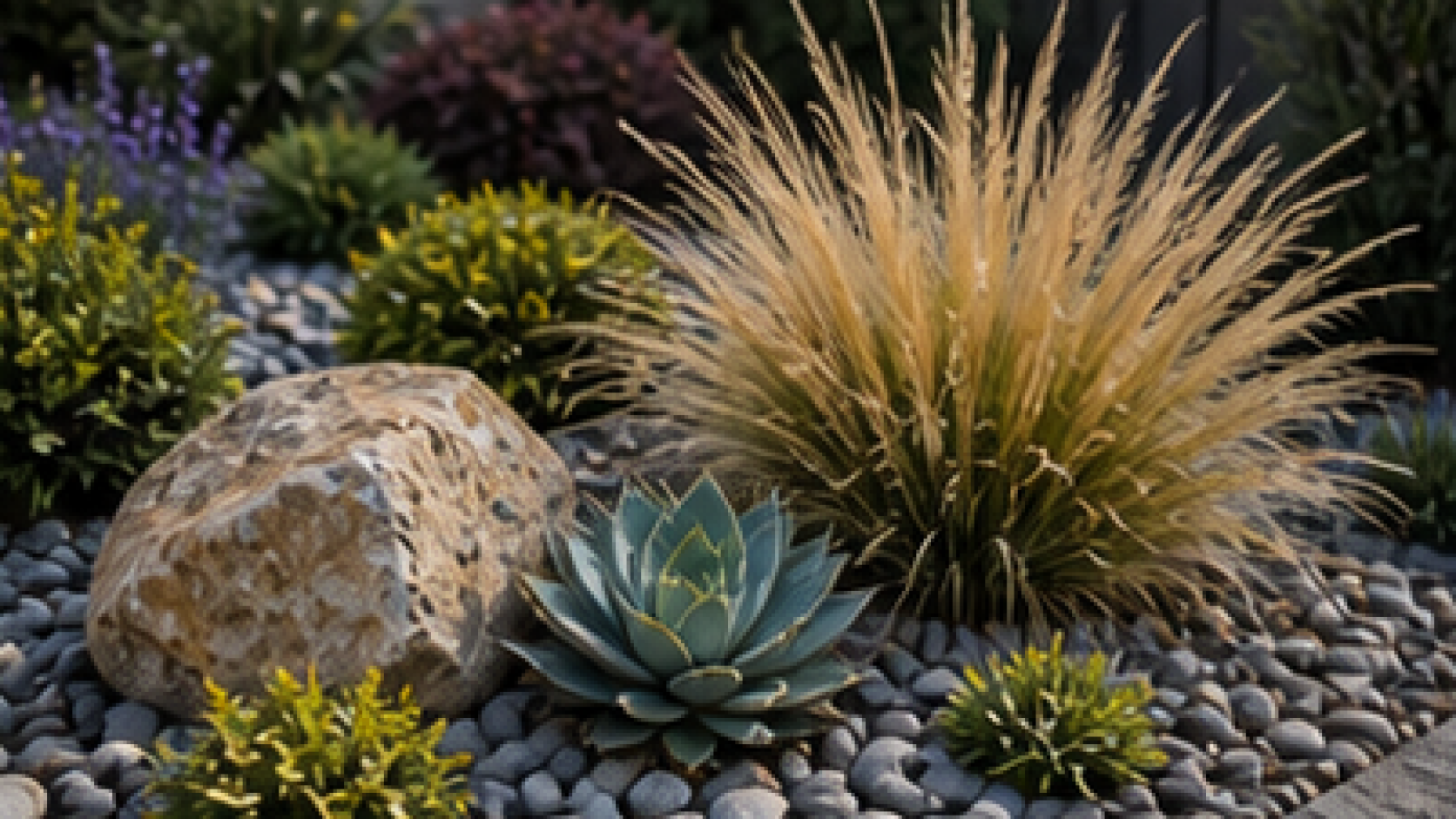 Front Yard Rock Landscaping Ideas planting and material detail
