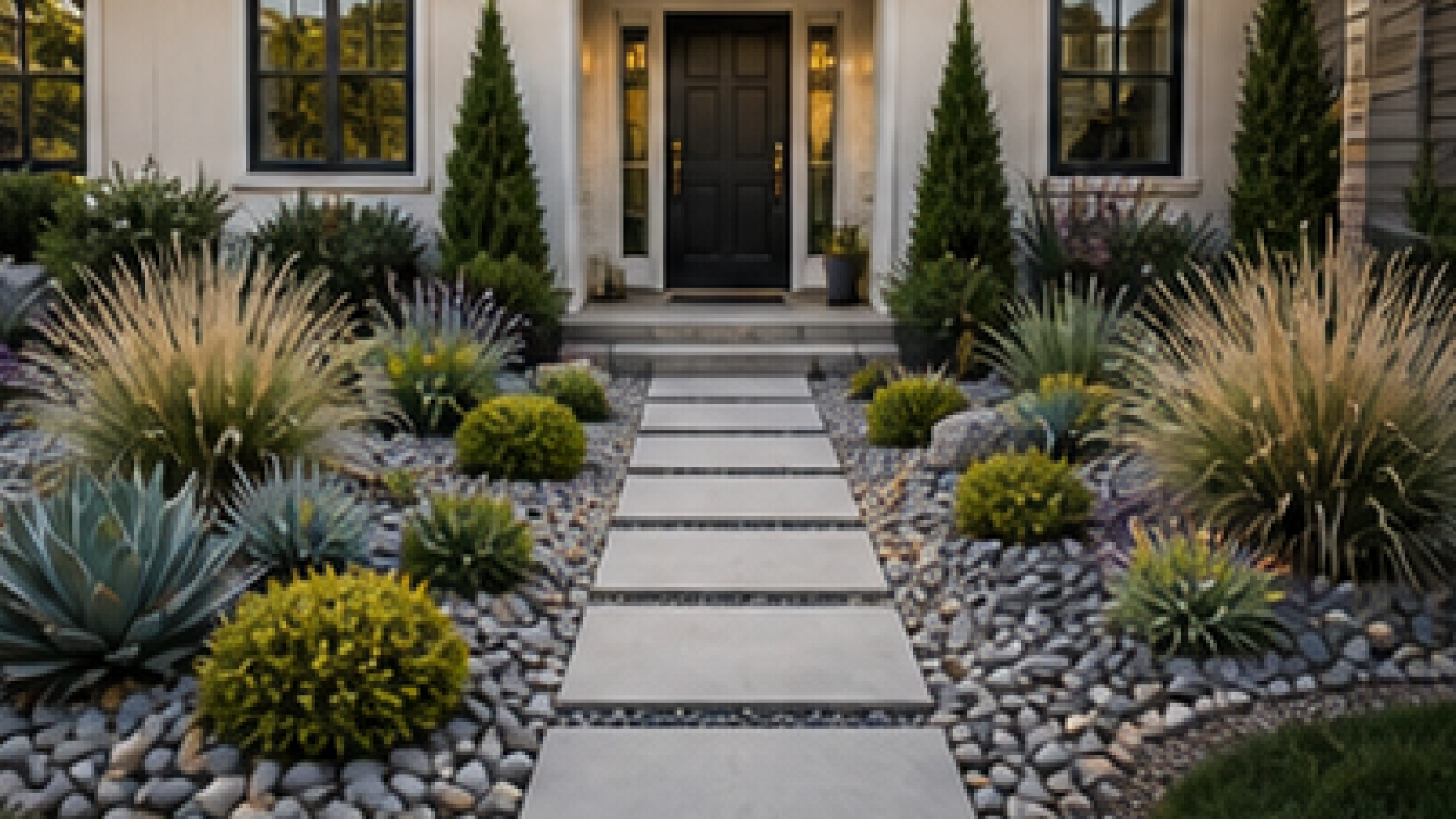 Front Yard Rock Landscaping Ideas layout idea