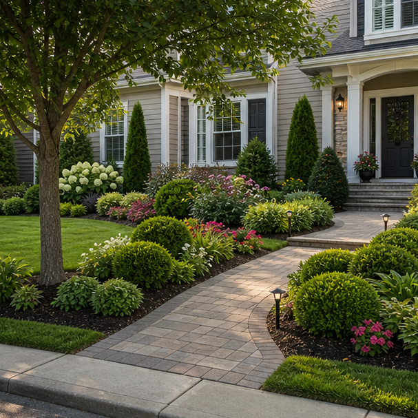 Front Yard Shrub Landscaping Ideas layout idea