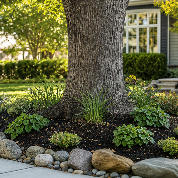 Front Yard Tree Landscaping Ideas with alternate style