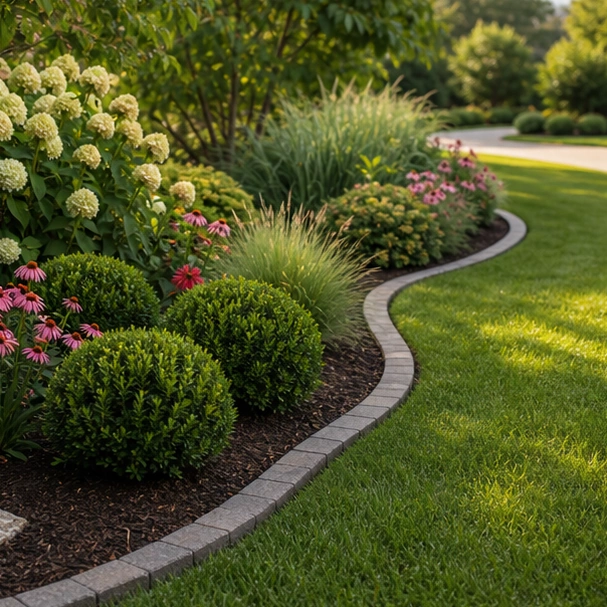 Garden Edging Ideas with curved bed