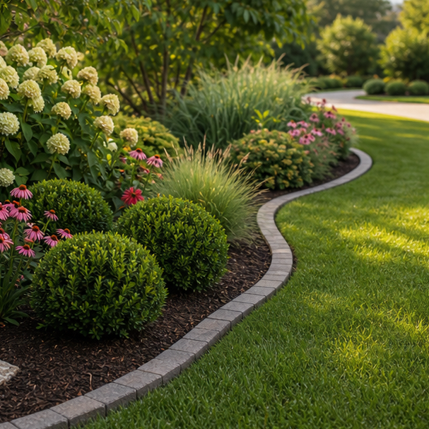 Garden Edging Ideas with curved bed