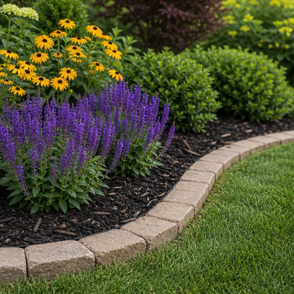 Garden Edging Ideas with material and planting detail