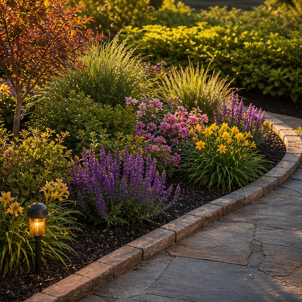 Garden Edging Ideas with lighting direction