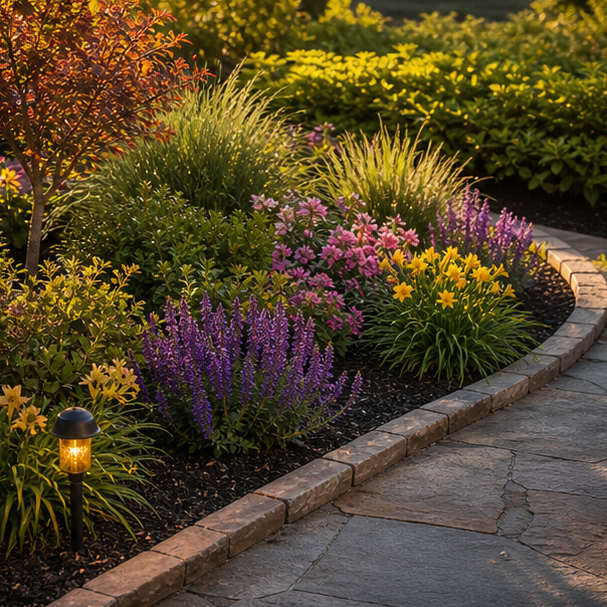 Garden Edging Ideas with lighting direction