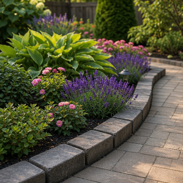 Garden Edging Ideas with paver border