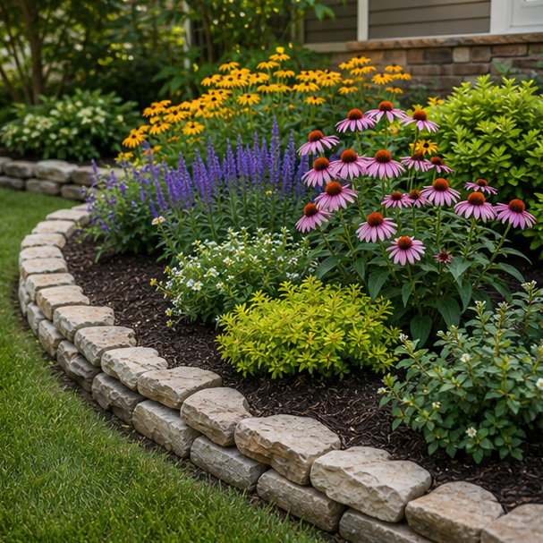 Garden Edging Ideas with stone edging