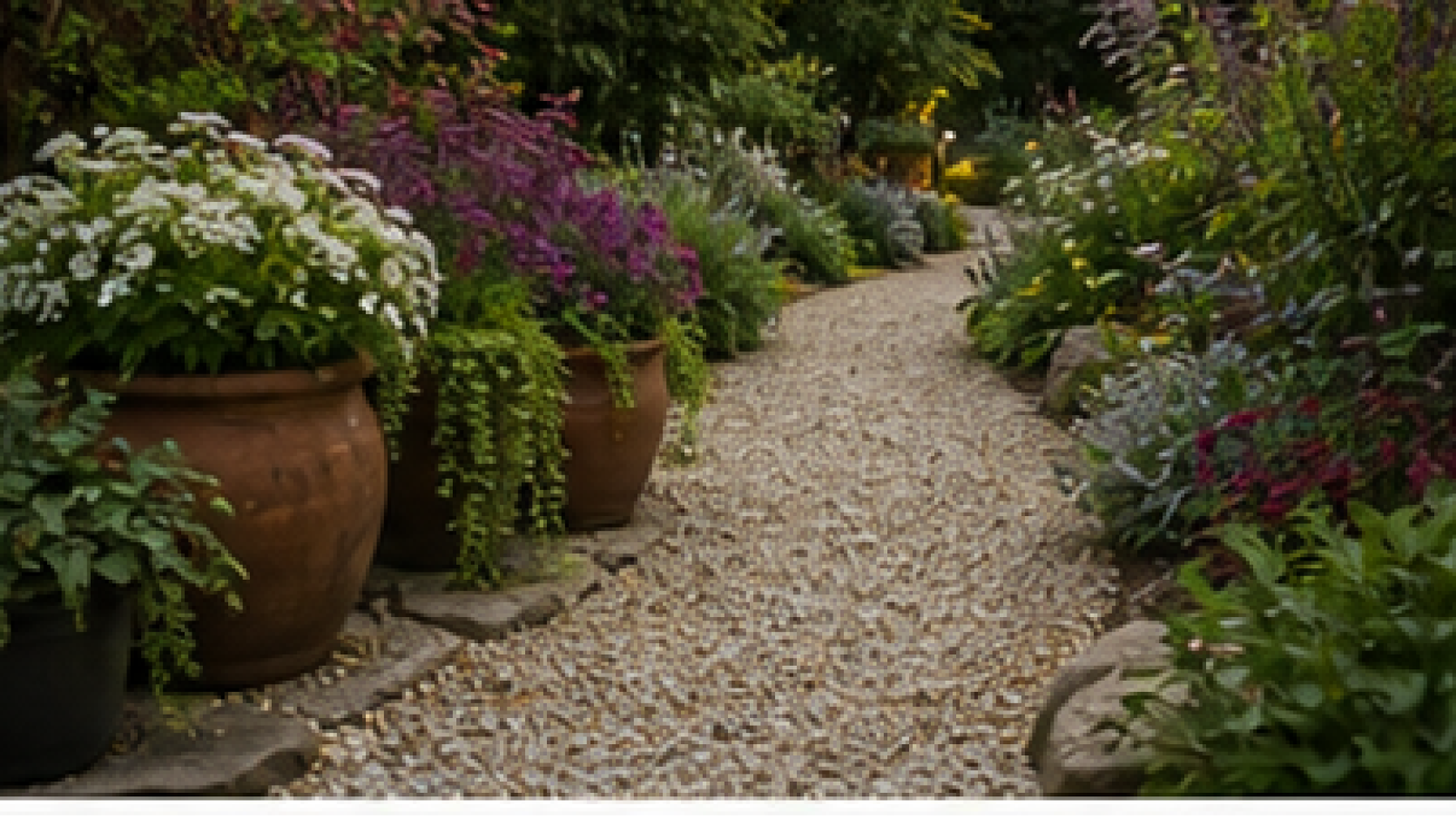 Garden Path Ideas with planters