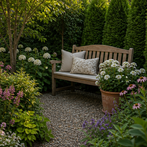 Garden Seating Area Ideas with bench nook