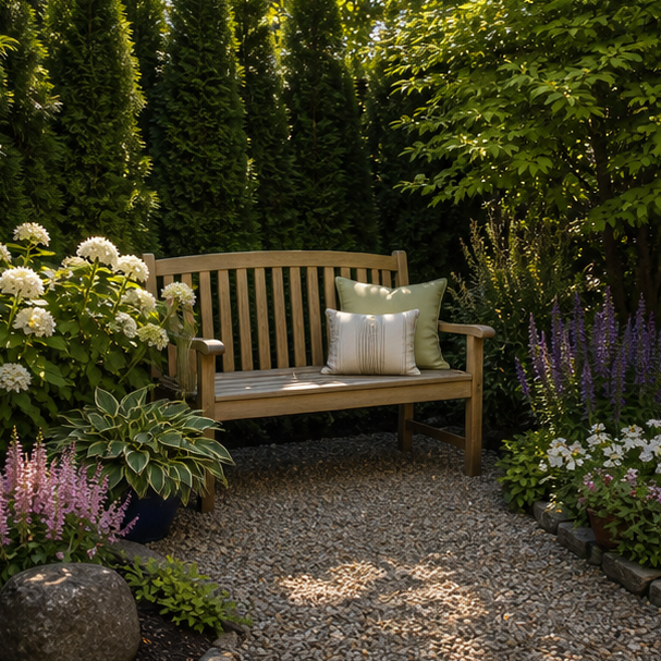 Garden Seating Area Ideas with privacy greenery