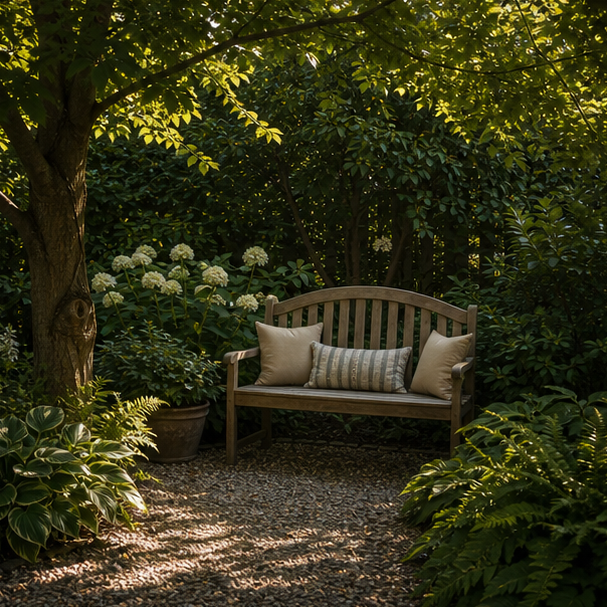Garden Seating Area Ideas with shade seat