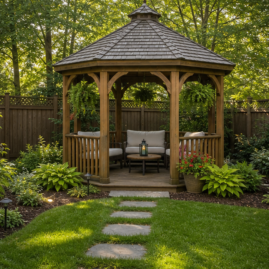 Gazebo Ideas planting and material detail