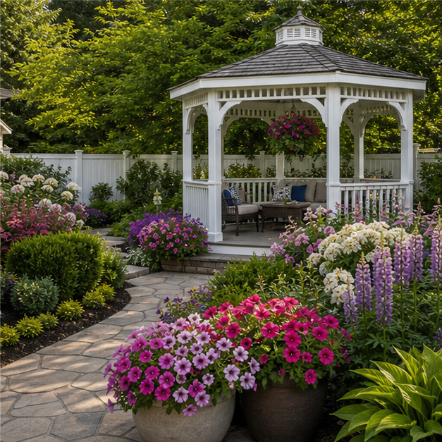 Gazebo Ideas with seasonal color