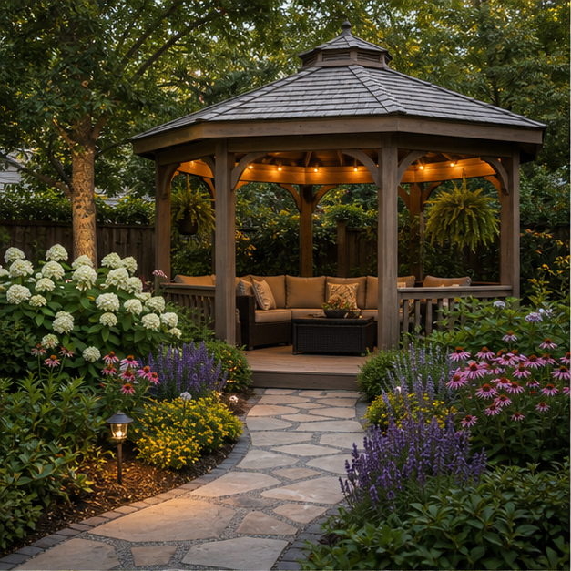 Gazebo Ideas with seating zone