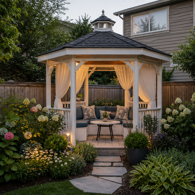 Gazebo Ideas with small-space angle