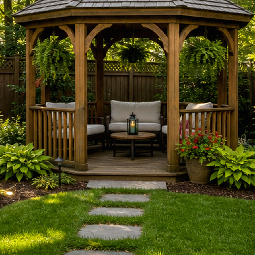 Gazebo Ideas materials and planting