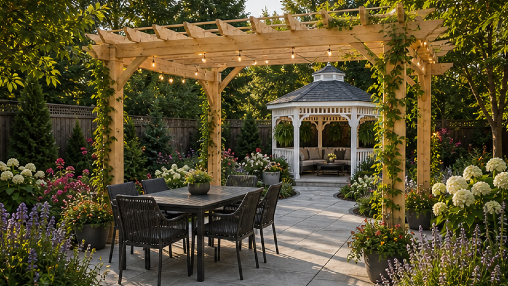 Gazebo Ideas with a pergola accent