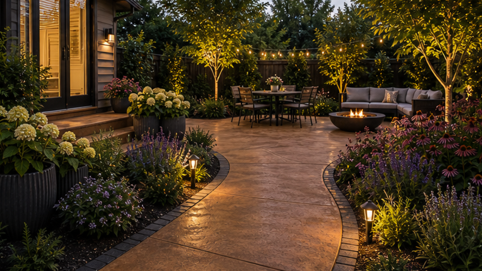 Landscape Design App with a treated concrete look