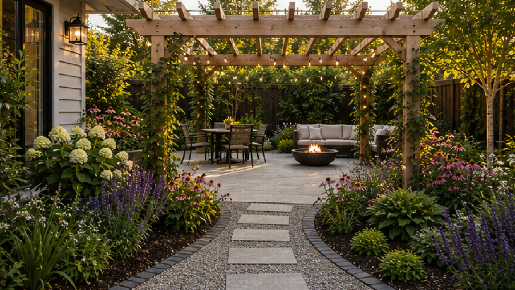 Landscape Design App with a pergola accent