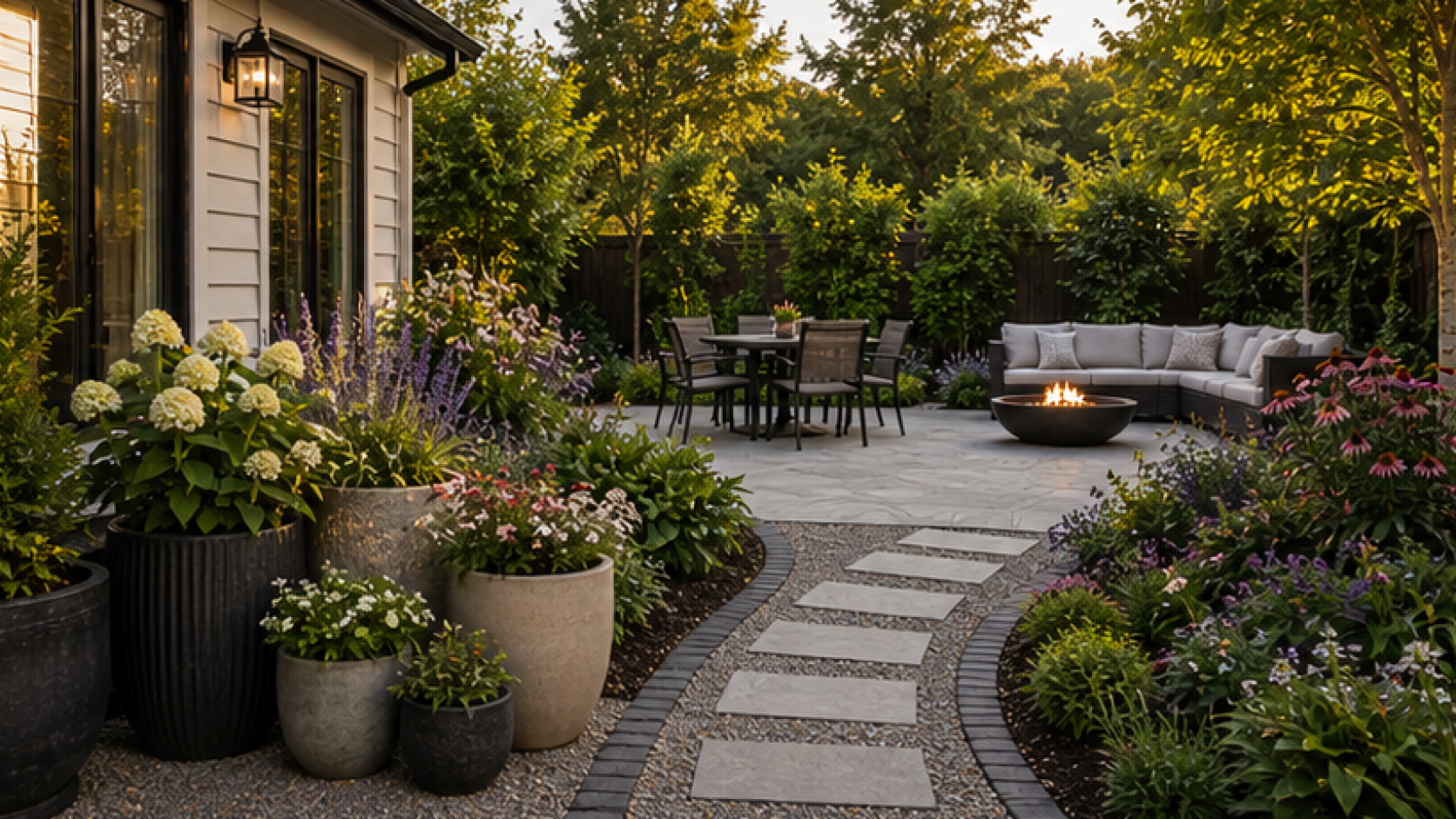 Landscape Design App with grouped planters